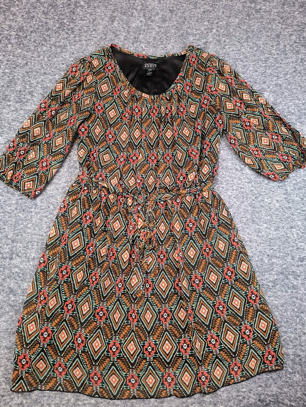 EnFocus women's size 16W Aztec 3/4 sleeve mini dress